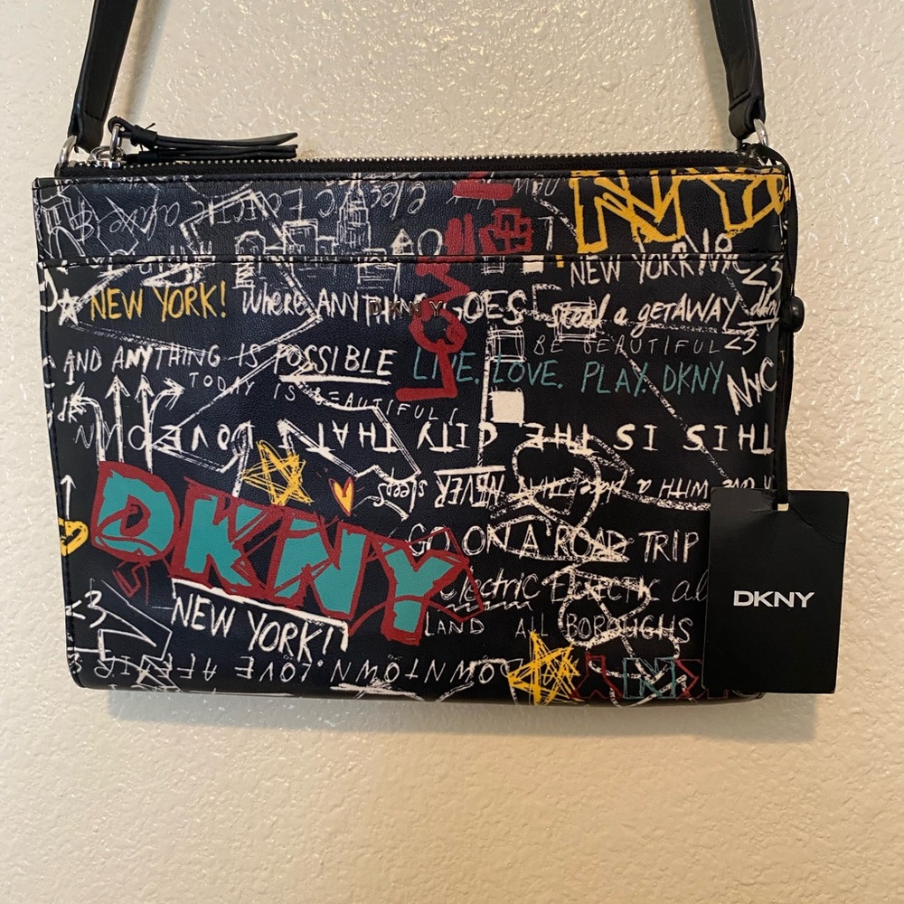 DKNY Graffiti Print Crossbody Bag